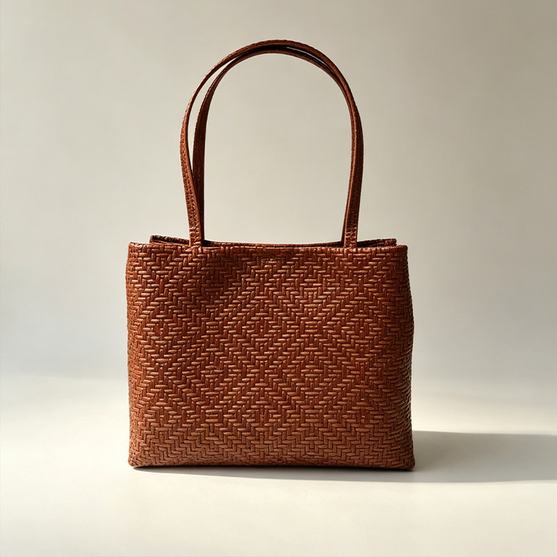 Luxury Bags Office - Mendy Echt Leder Geweven Print Grain