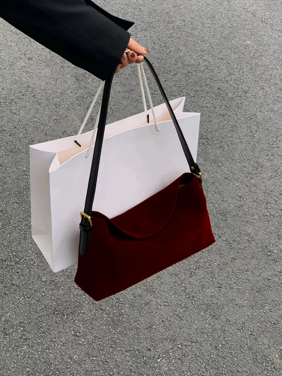 Mode rode suède schoudertas vo - Luxury Bags For Sale recensie en prijs